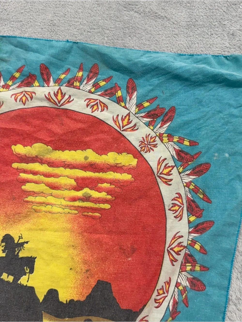 Vintage Hav A Hank Native American Tribal Bandana US Scarf Cotton Poly Blend